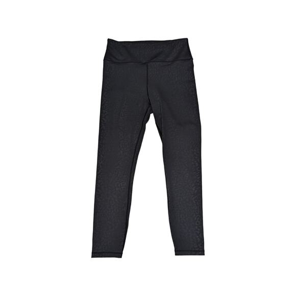 Allfenix Anthropologie Black Liquid Leo 7/8 Leggings Sportswear Leopard Cheetah - Picture 2 of 6